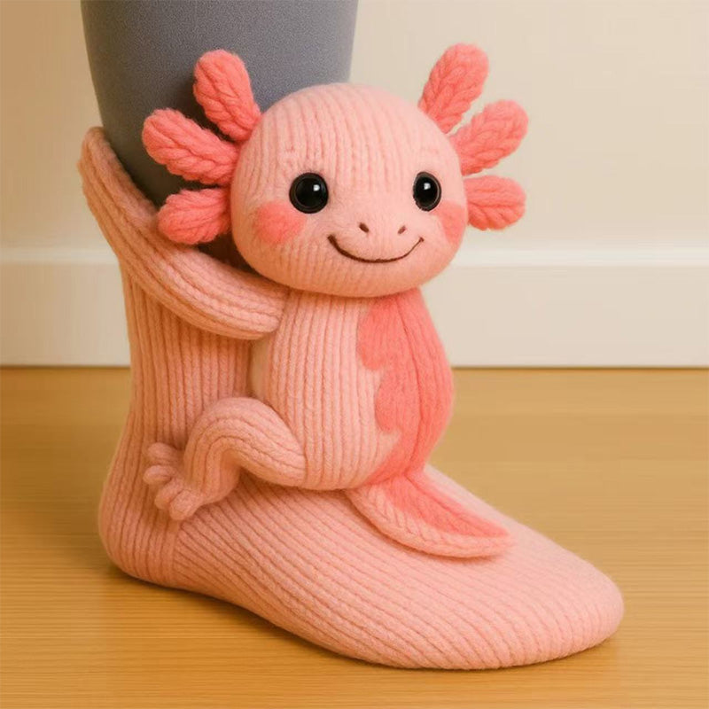 Plush Crochet Animal Socks