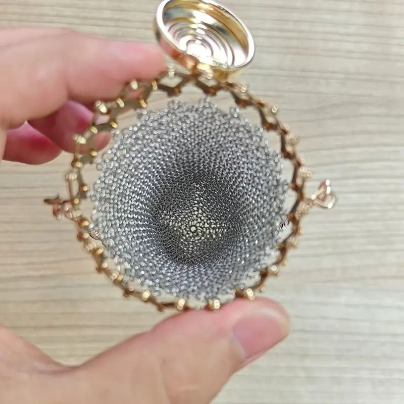 Vintage Silver Coin Metal Mesh Bag