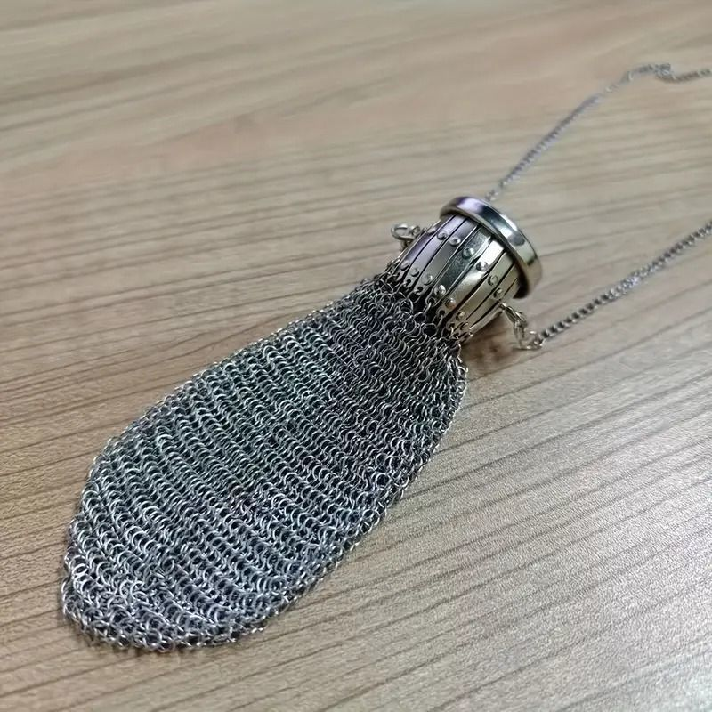 Vintage Silver Coin Metal Mesh Bag