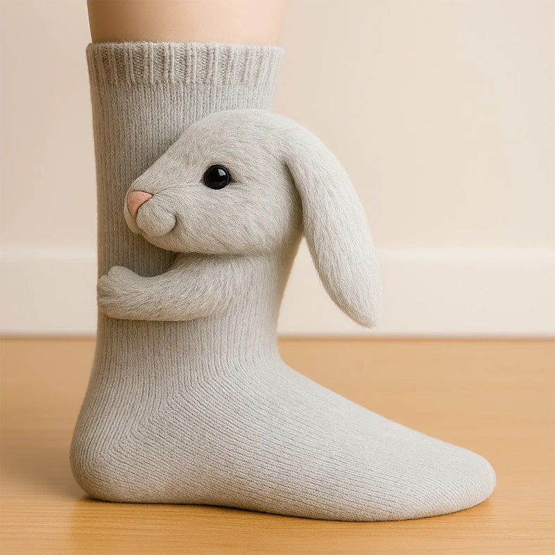 Plush Crochet Animal Socks