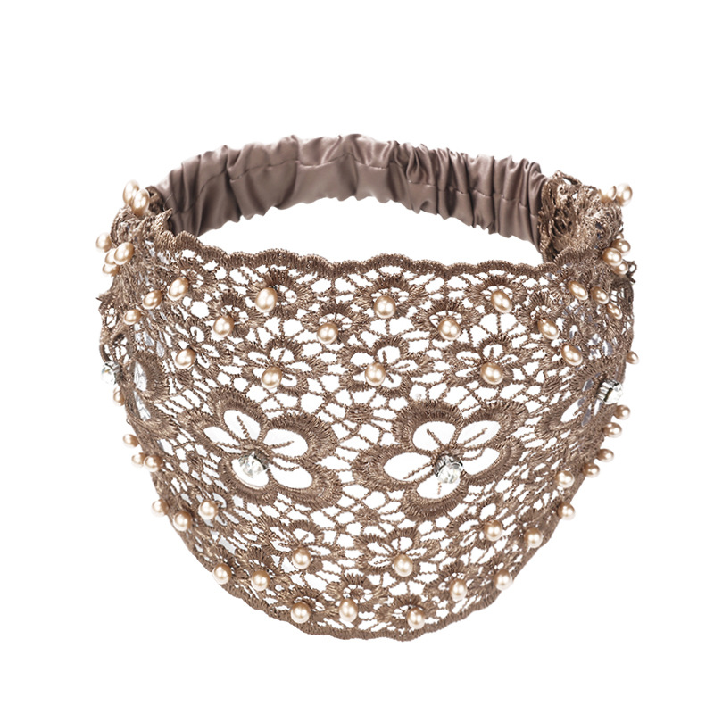 Beaded lace hollow headband