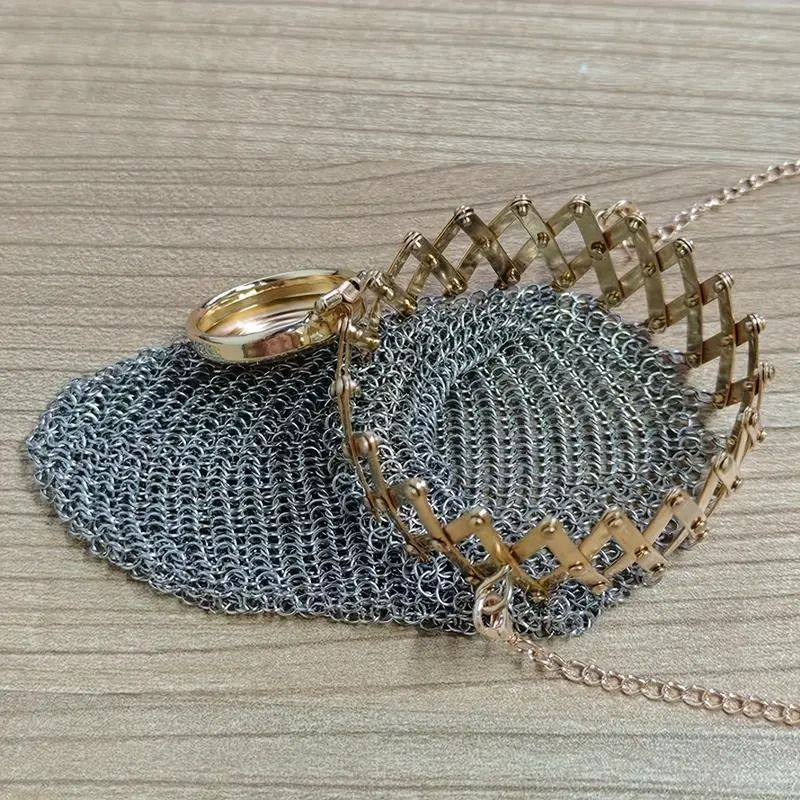 Vintage Silver Coin Metal Mesh Bag
