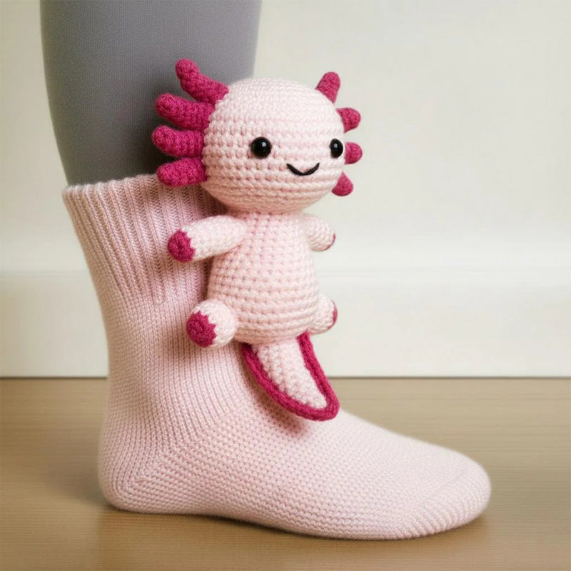 Plush Crochet Animal Socks