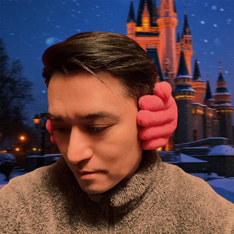 Casual velvet hand-shaped earmuffs