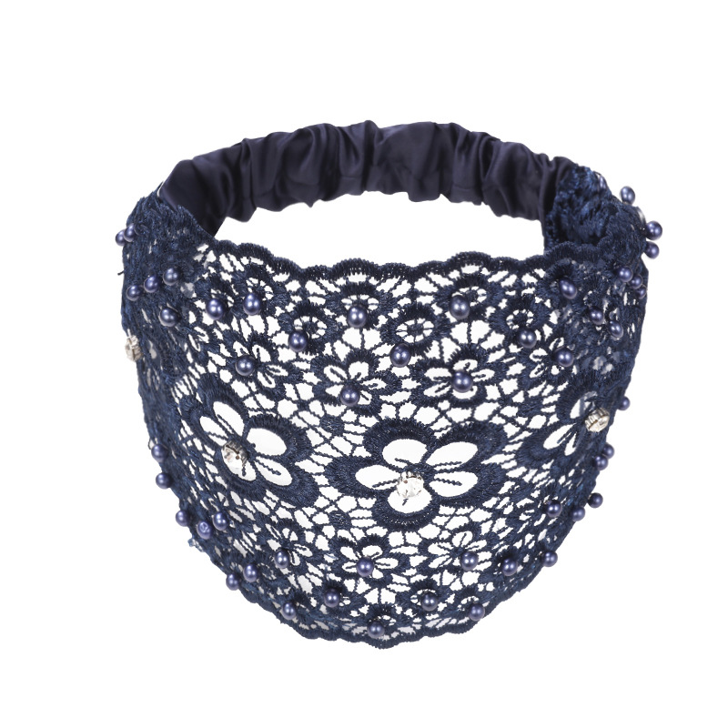 Beaded lace hollow headband