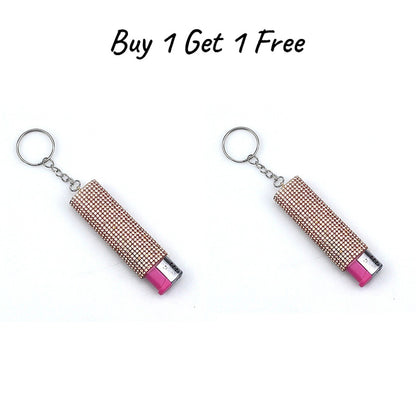 Diamond-encrusted push bottle