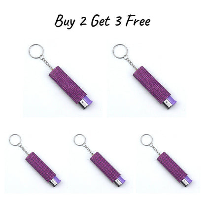 Diamond-encrusted push bottle