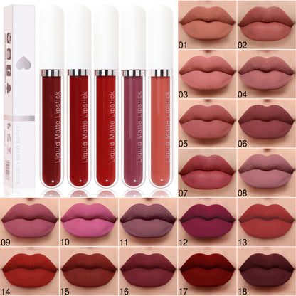 18 colors of matte waterproof long-lasting lipstick
