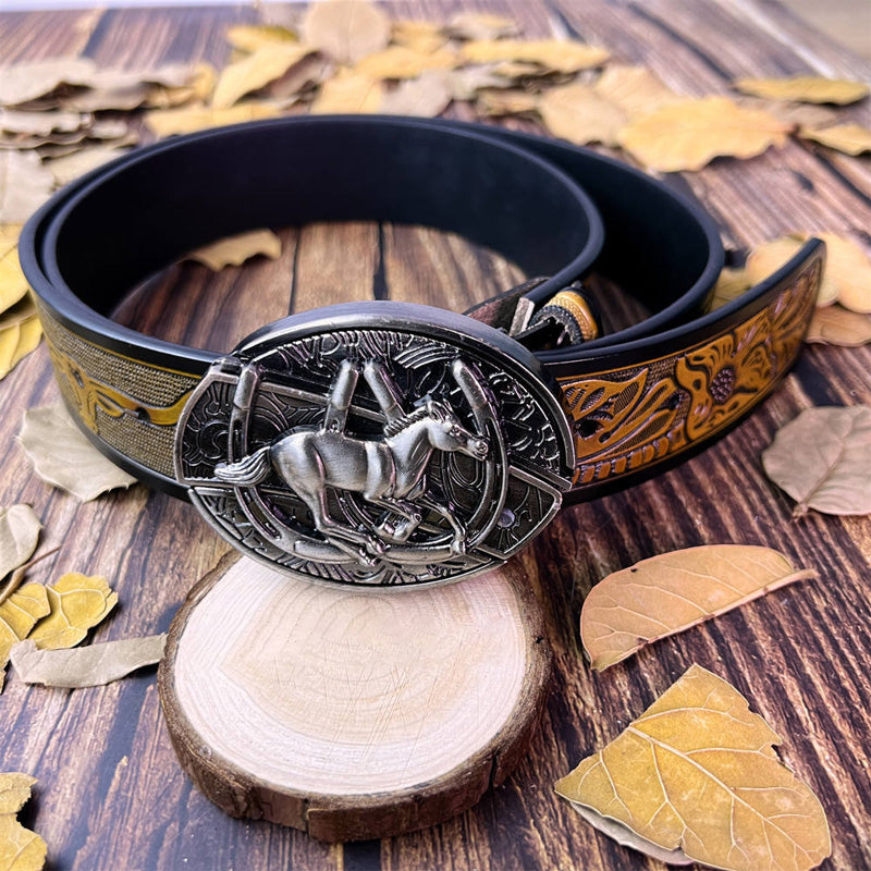 Trendy printed smooth buckle belt