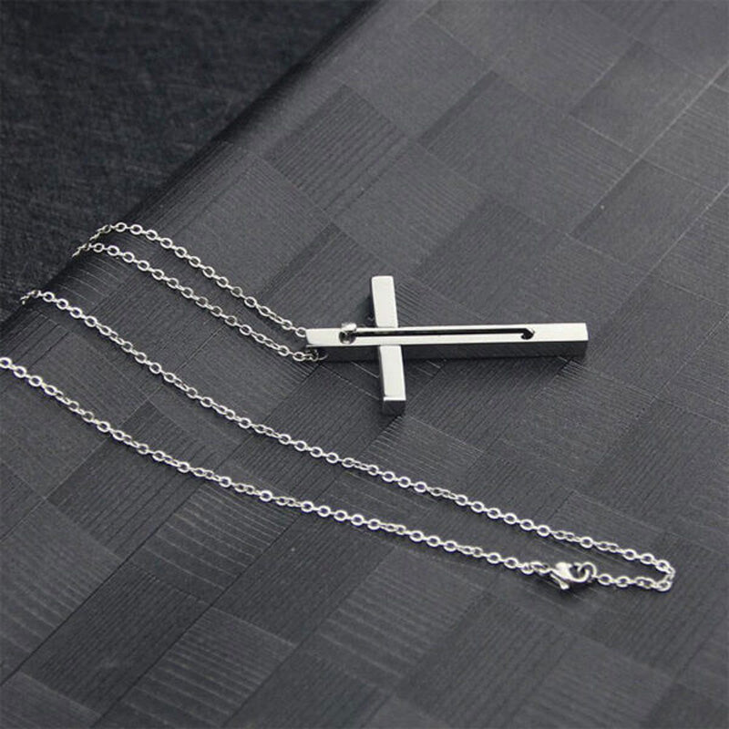 Cross telescopic spring necklace