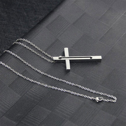 Cross telescopic spring necklace