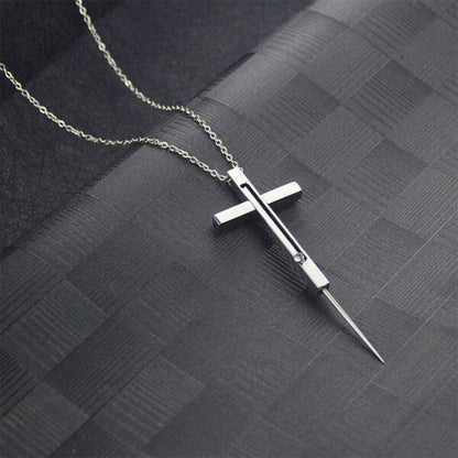 Cross telescopic spring necklace