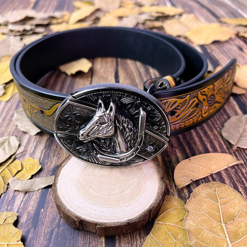 Trendy printed smooth buckle belt