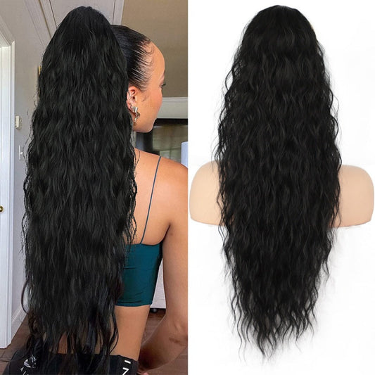 Curly hair extension with ponytail