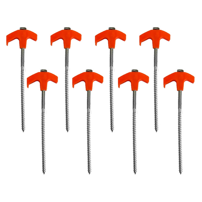 8" Screw in Tent Stakes - Ground Anchors Screw in