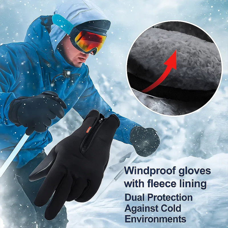 Windproof and warm touchscreen sports zipper gloves