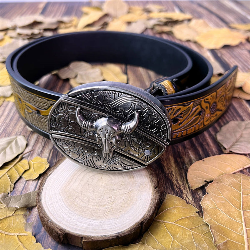 Trendy printed smooth buckle belt