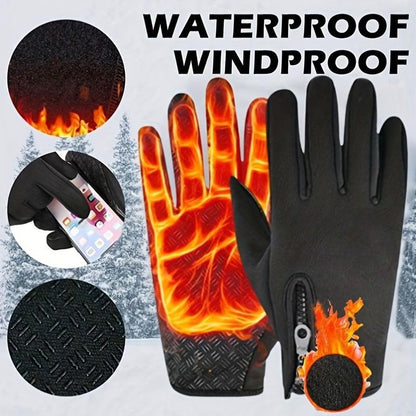 Windproof and warm touchscreen sports zipper gloves