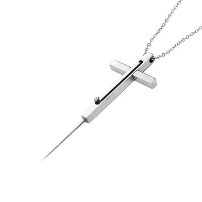 Cross telescopic spring necklace