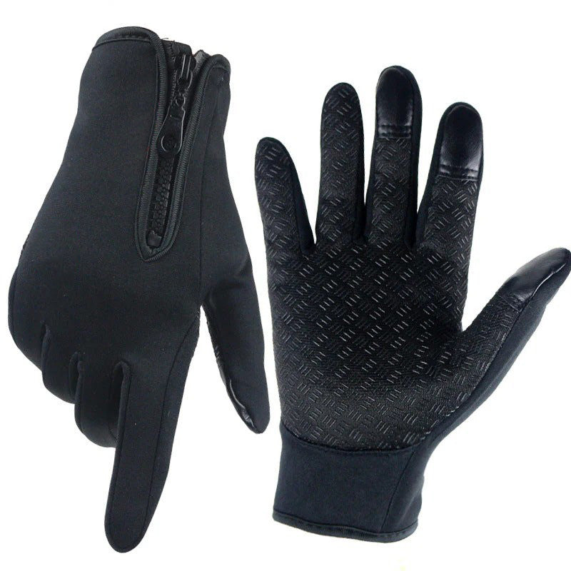 Windproof and warm touchscreen sports zipper gloves