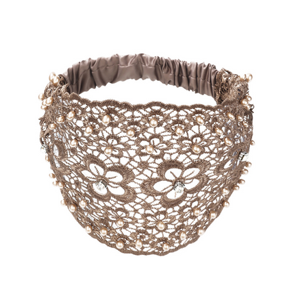 Beaded lace hollow headband