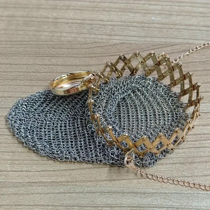 Vintage Silver Coin Metal Mesh Bag