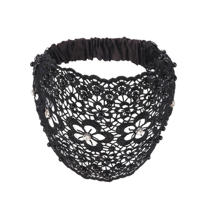 Beaded lace hollow headband
