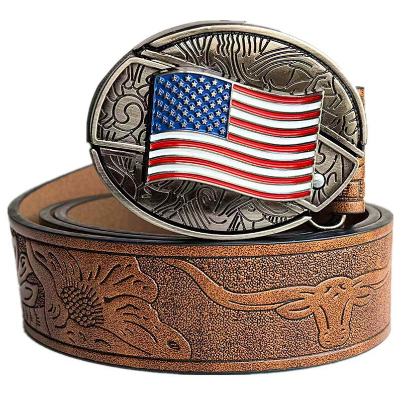 Trendy printed smooth buckle belt