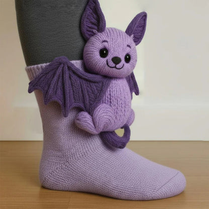 Plush Crochet Animal Socks