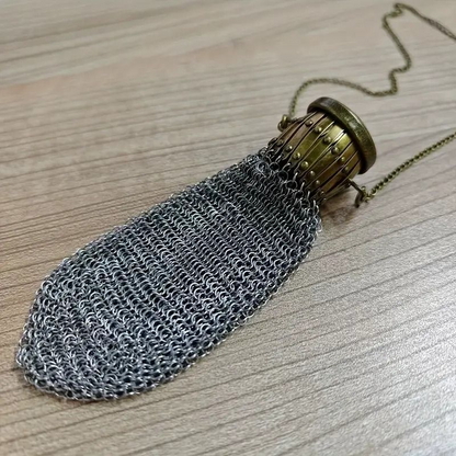 Vintage Silver Coin Metal Mesh Bag