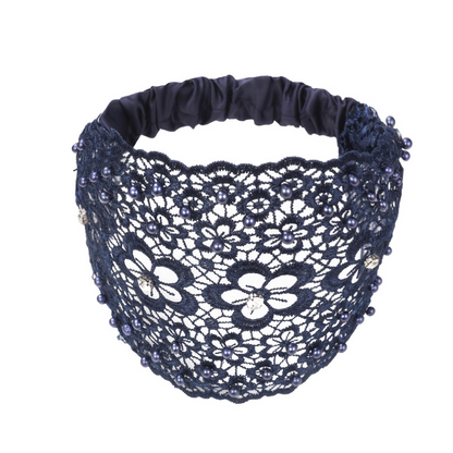 Beaded lace hollow headband