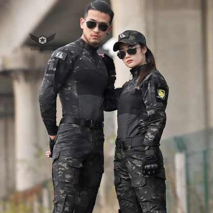 Unisex Camo Tactical Training Outfit | Black Python